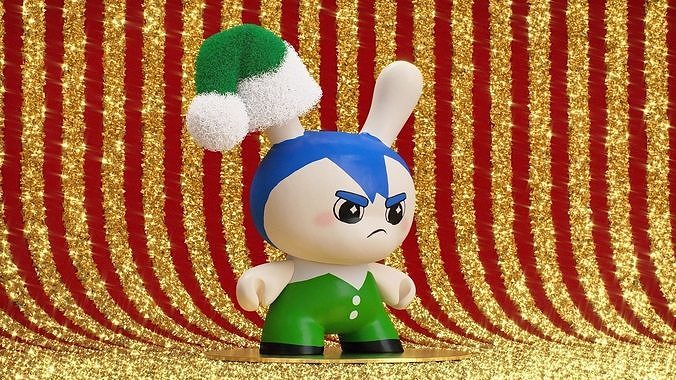 Kidrobot Elf 12 inch Christmas Set Dunny 3D model