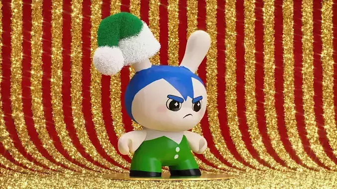 Kidrobot Elf 12 inch Christmas Set Dunny 3D model