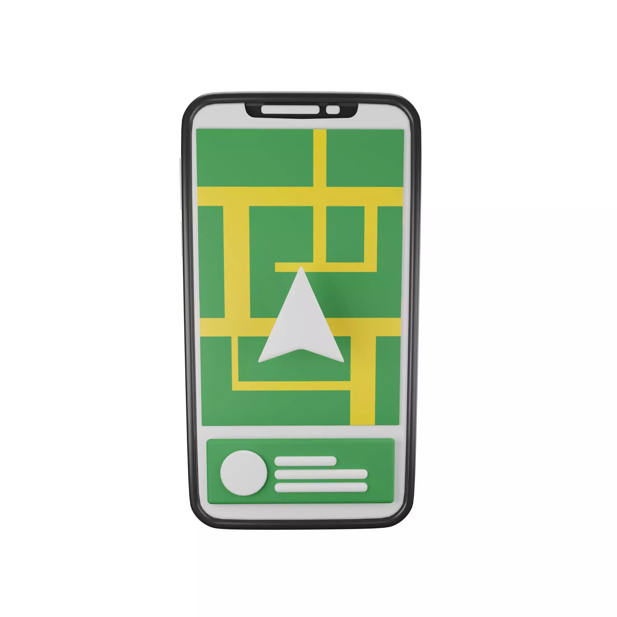 Phone 2 with gps map Low-poly 3D model