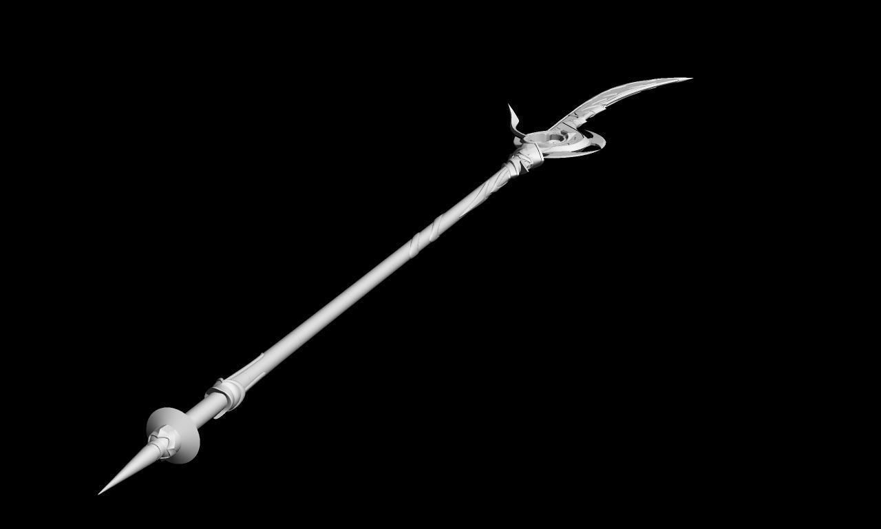 Genshin impact Engulfing Lightning Raiden shogun lance 3D print model_8