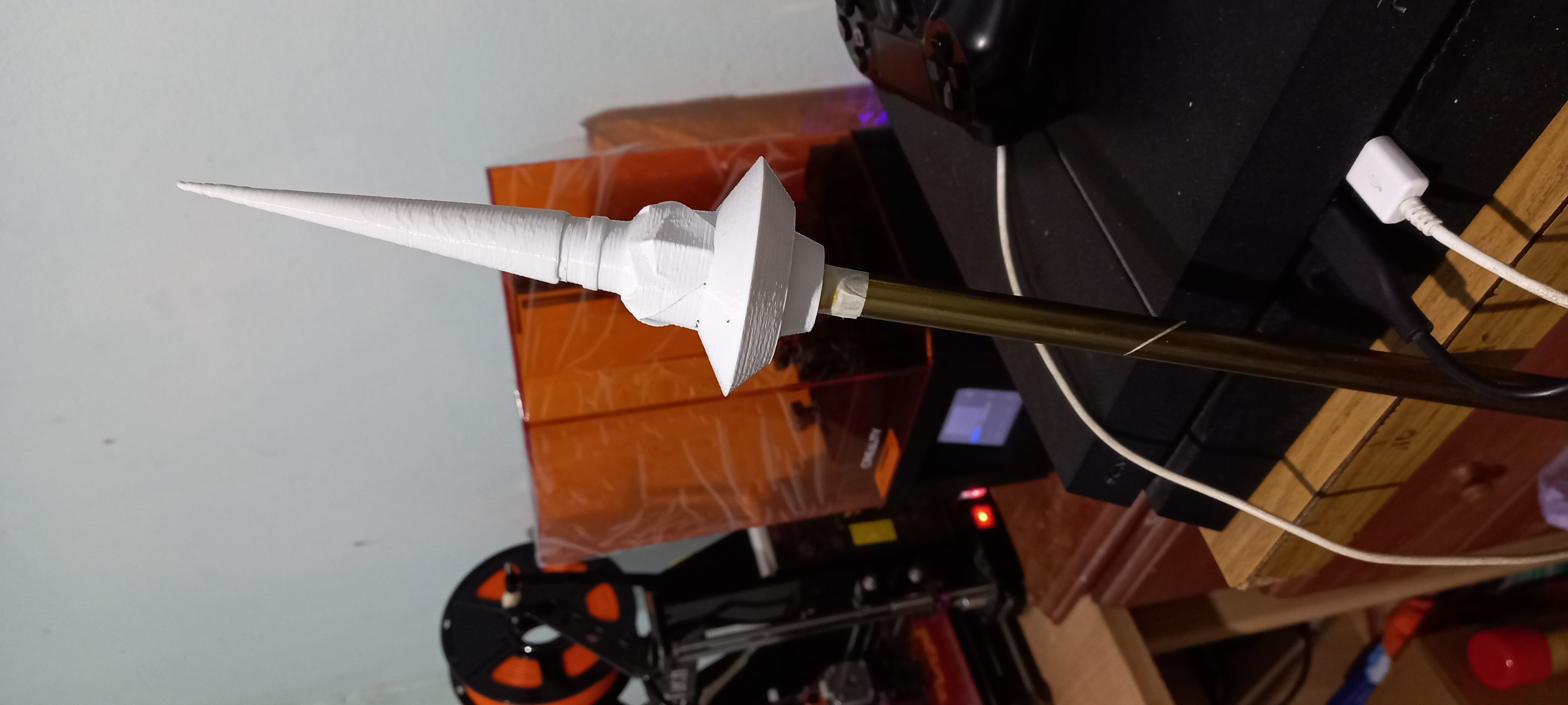 Genshin impact Engulfing Lightning Raiden shogun lance 3D print model_22