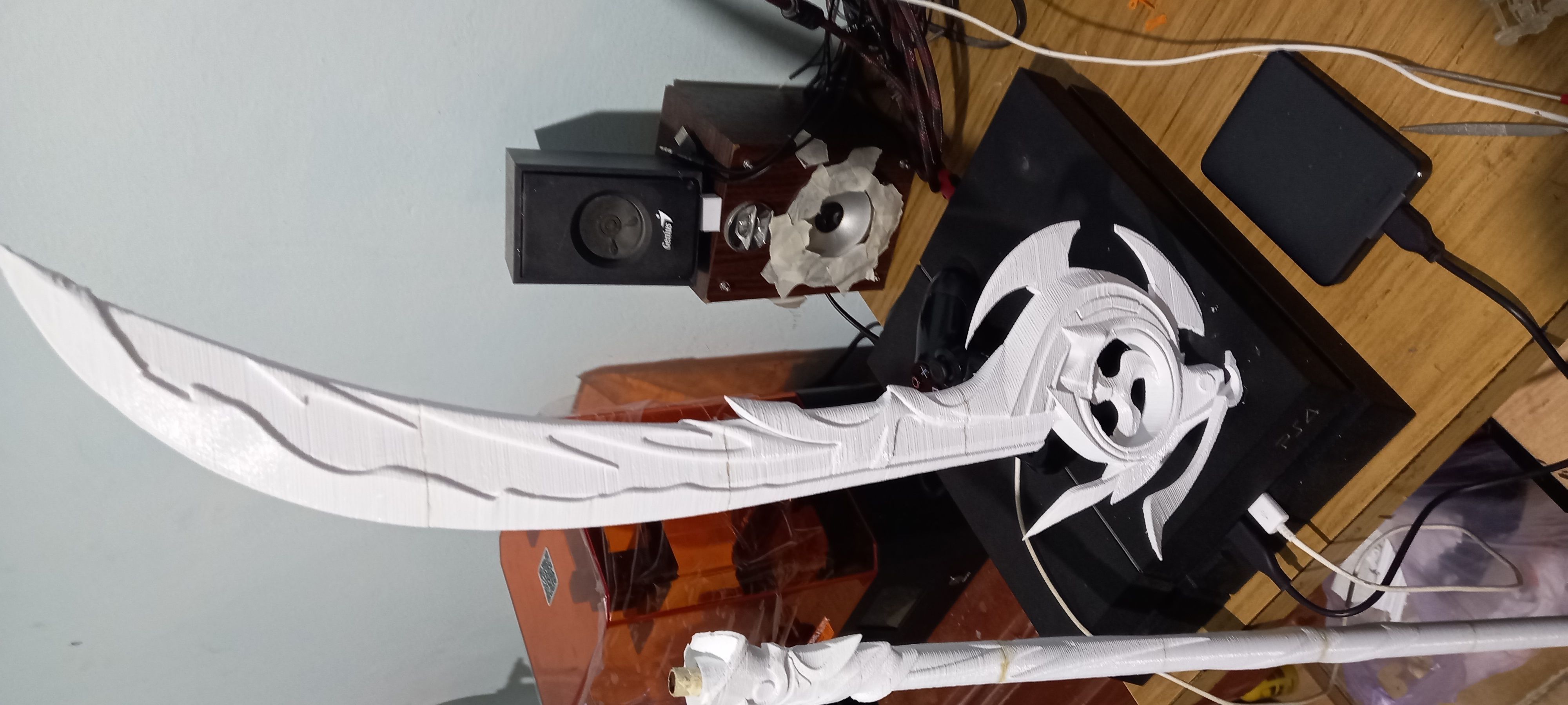 Genshin impact Engulfing Lightning Raiden shogun lance 3D print model_25