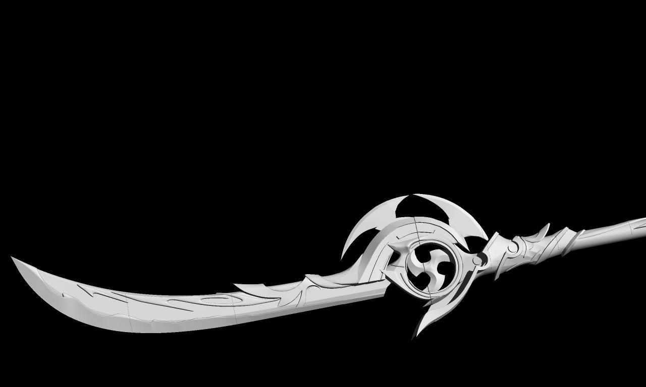 Genshin impact Engulfing Lightning Raiden shogun lance 3D print model_10