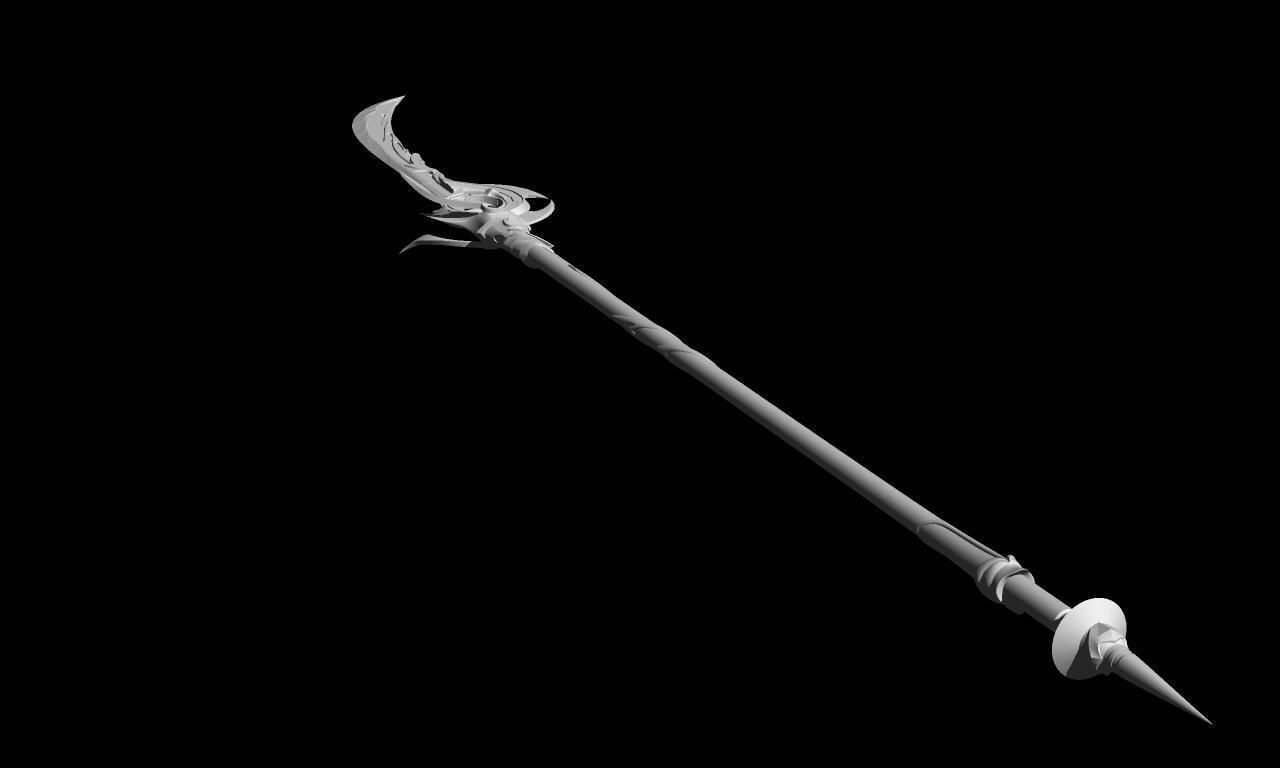 Genshin impact Engulfing Lightning Raiden shogun lance 3D print model_6