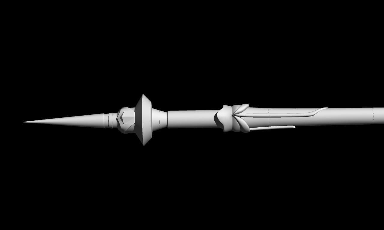 Genshin impact Engulfing Lightning Raiden shogun lance 3D print model_5