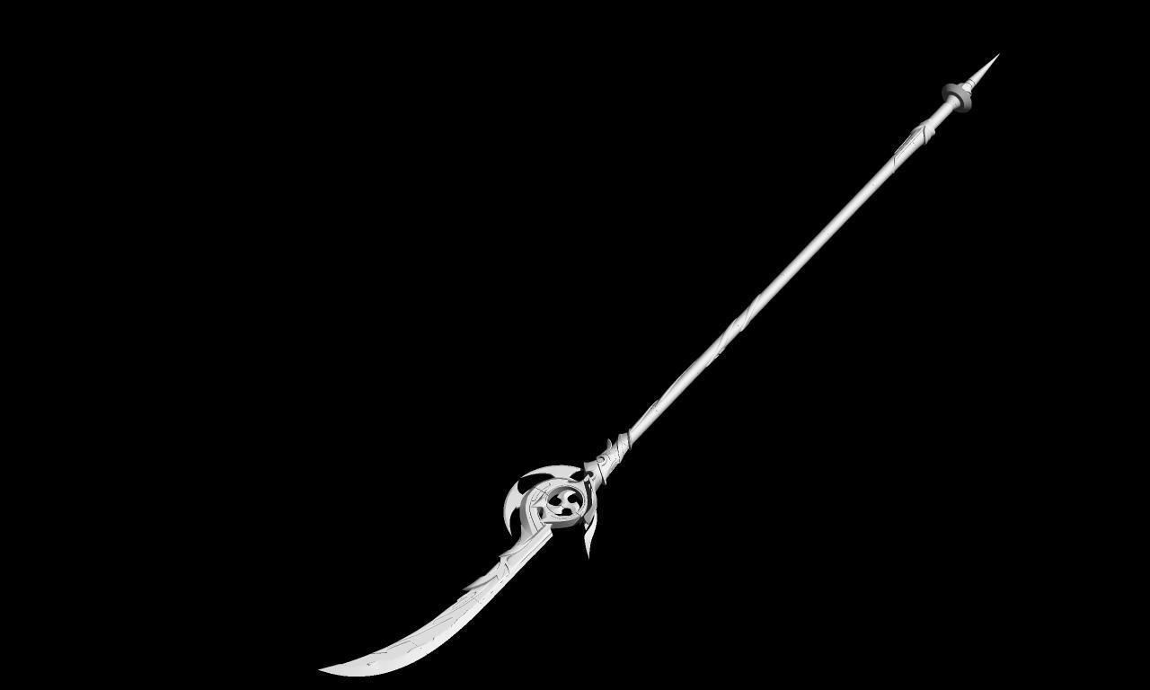 Genshin impact Engulfing Lightning Raiden shogun lance 3D print model_12