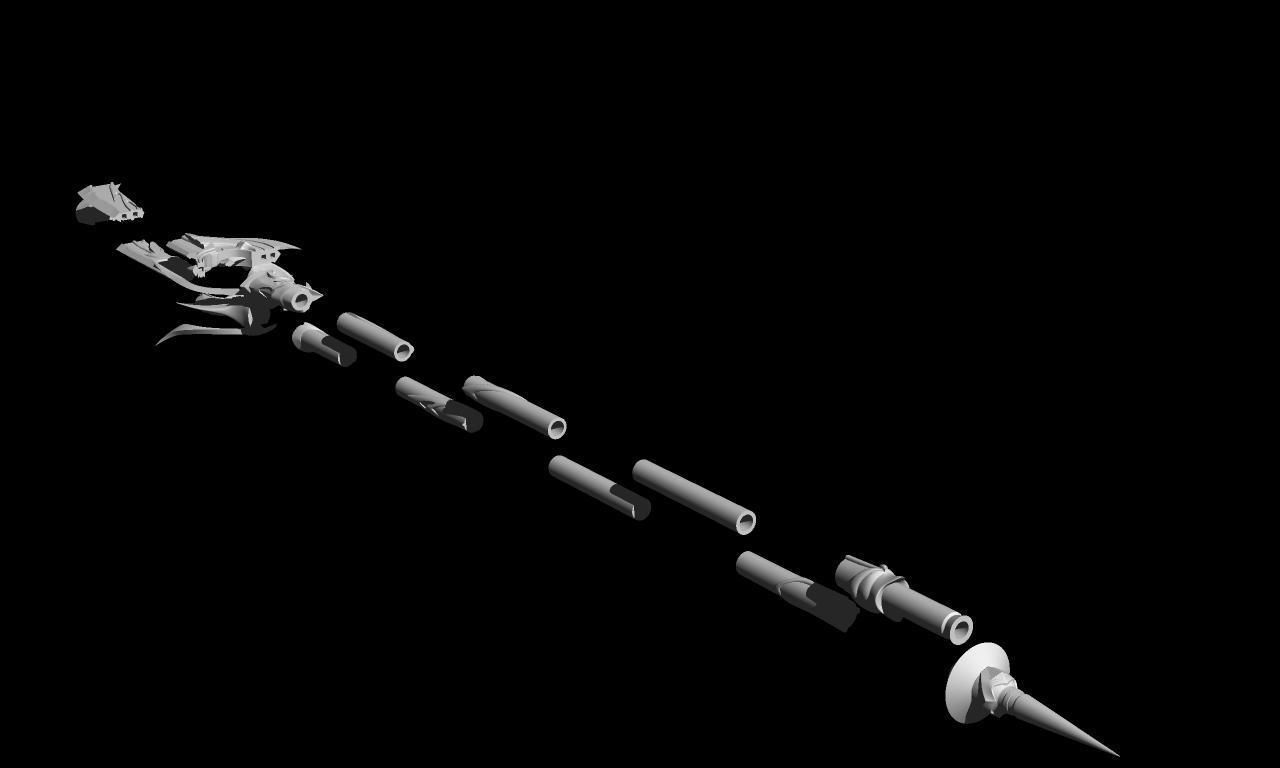 Genshin impact Engulfing Lightning Raiden shogun lance 3D print model_11