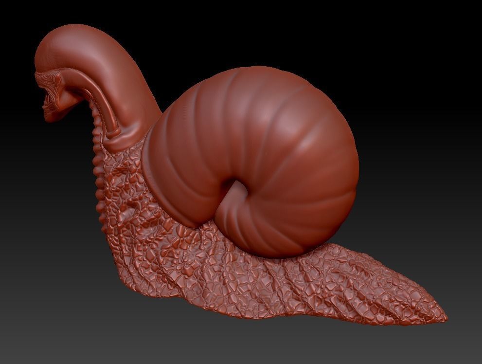 Snail Alien Garden Decor 3D print model_12