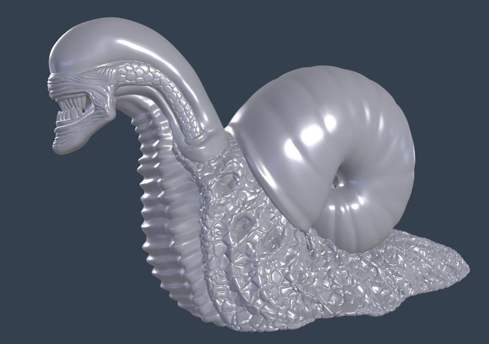 Snail Alien Garden Decor 3D print model_4