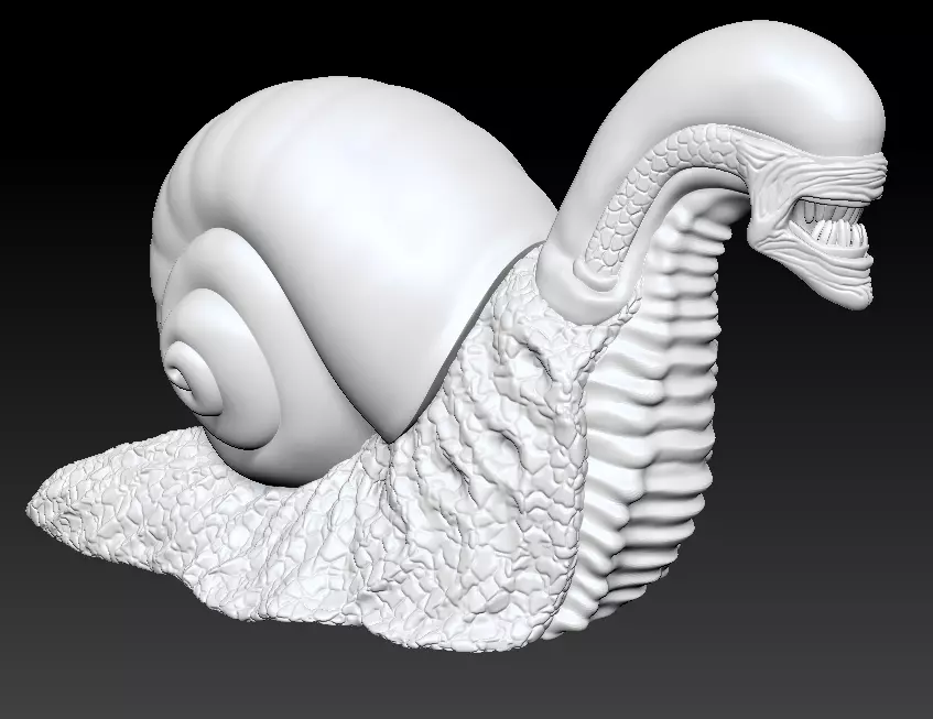 Snail Alien Garden Decor 3D print model_0