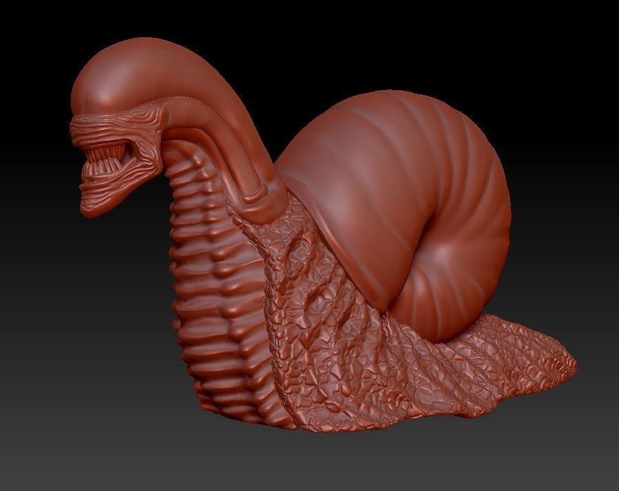 Snail Alien Garden Decor 3D print model_26