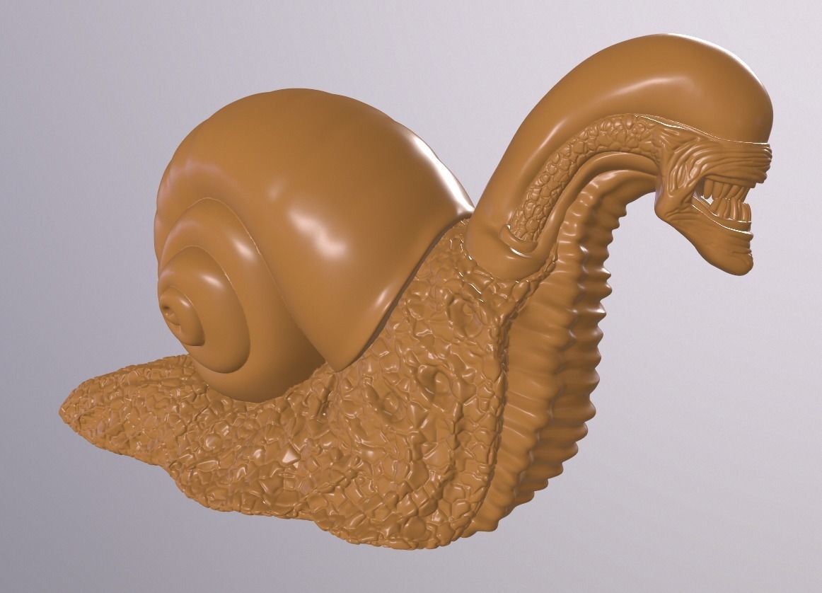 Snail Alien Garden Decor 3D print model_5