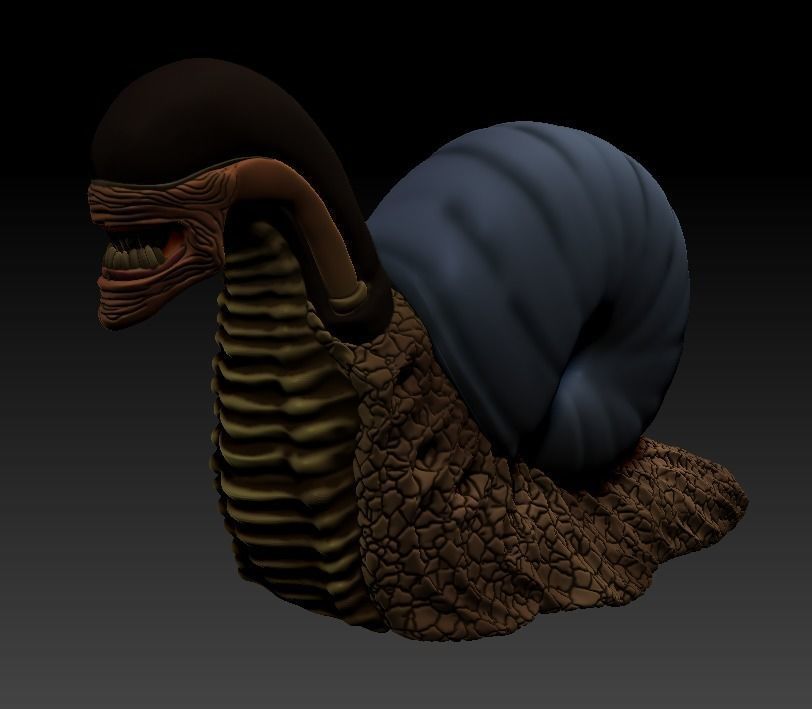 Snail Alien Garden Decor 3D print model_17