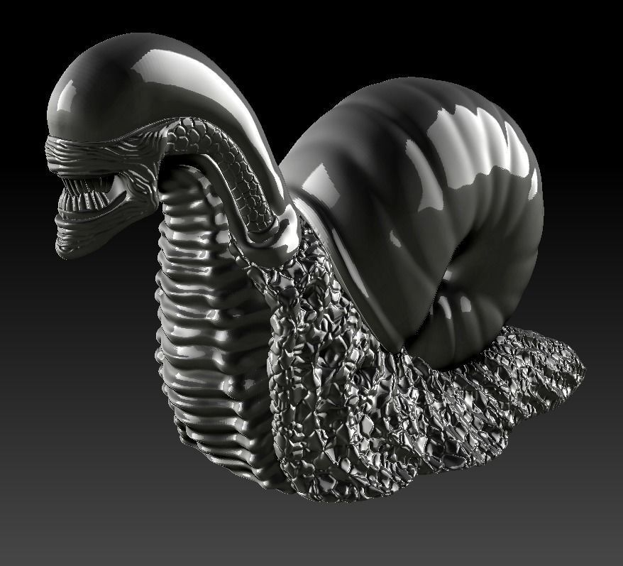 Snail Alien Garden Decor 3D print model_7