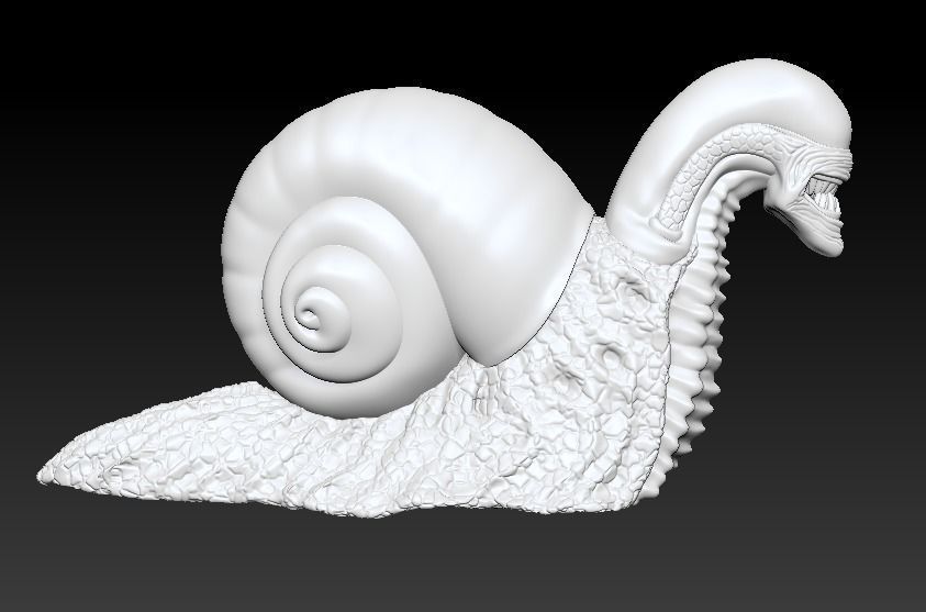 Snail Alien Garden Decor 3D print model_21