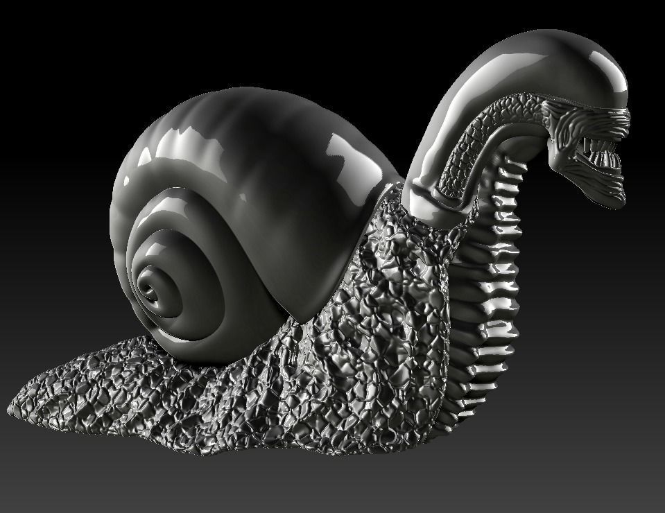 Snail Alien Garden Decor 3D print model_11