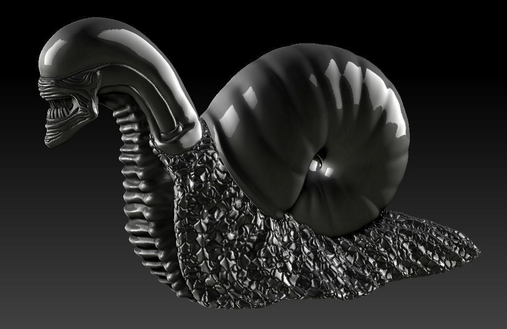 Snail Alien Garden Decor 3D print model_8