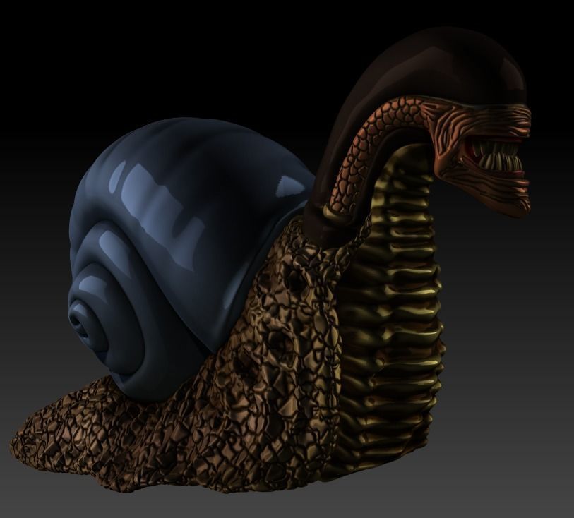 Snail Alien Garden Decor 3D print model_25