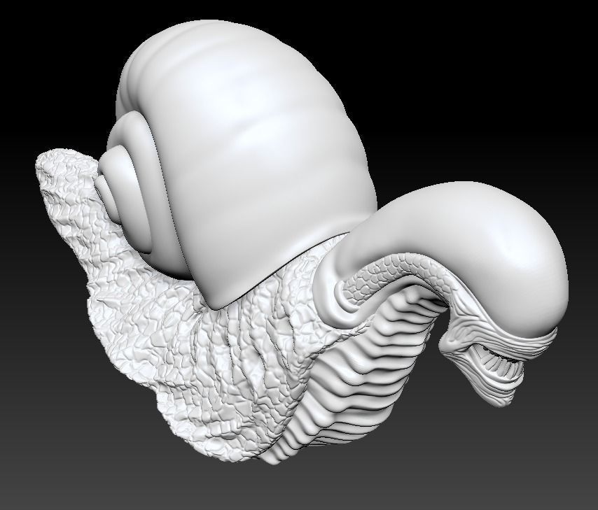 Snail Alien Garden Decor 3D print model_24
