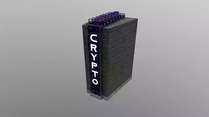 Cyberpunk City - Building 32- CRYPTO Building Low-poly 3D model