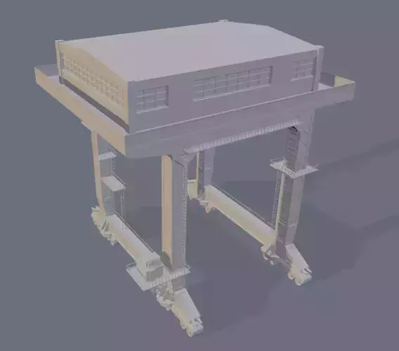 crane2 industrial structure with crane 3D model