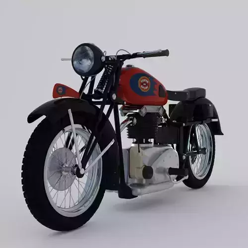 vintage motorcycle Low-poly 3D model