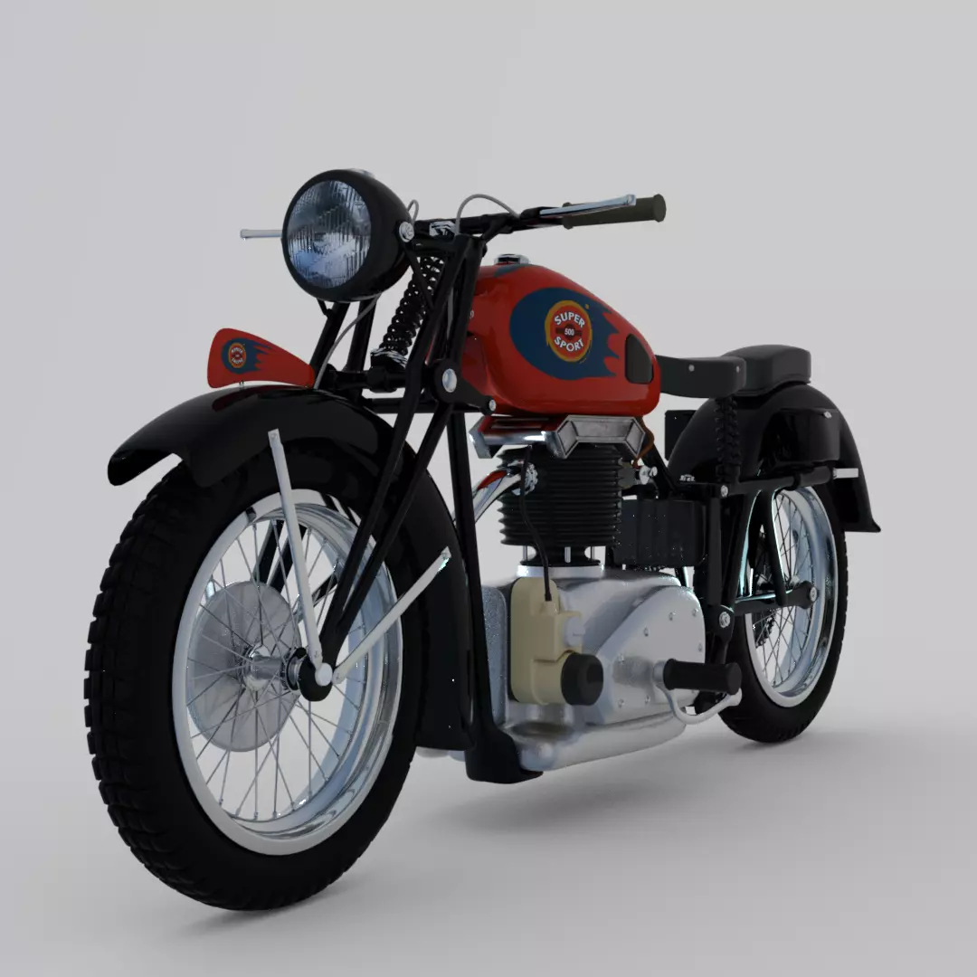 vintage motorcycle Low-poly 3D model