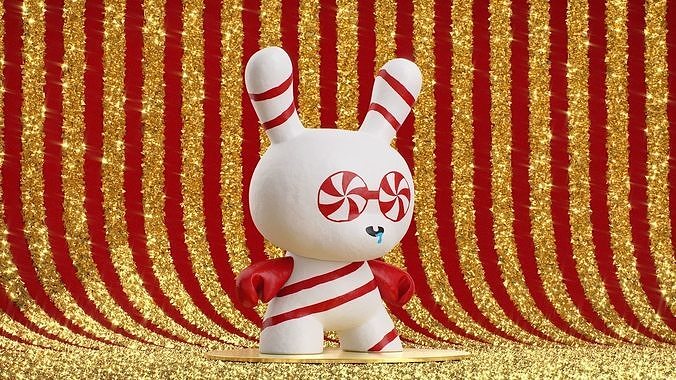 Kidrobot Lollipop 12 inch Christmas Set Dunny 3D model