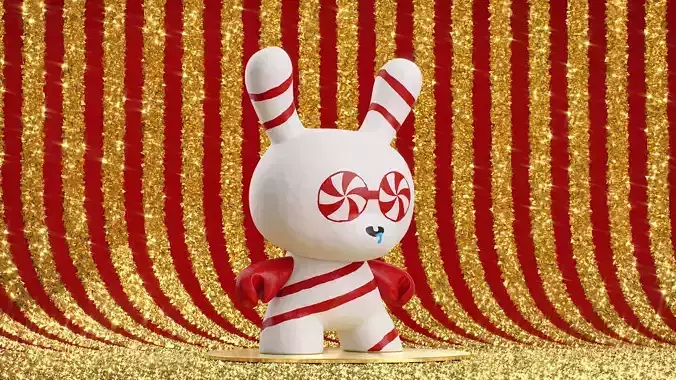 Kidrobot Lollipop 12 inch Christmas Set Dunny 3D model