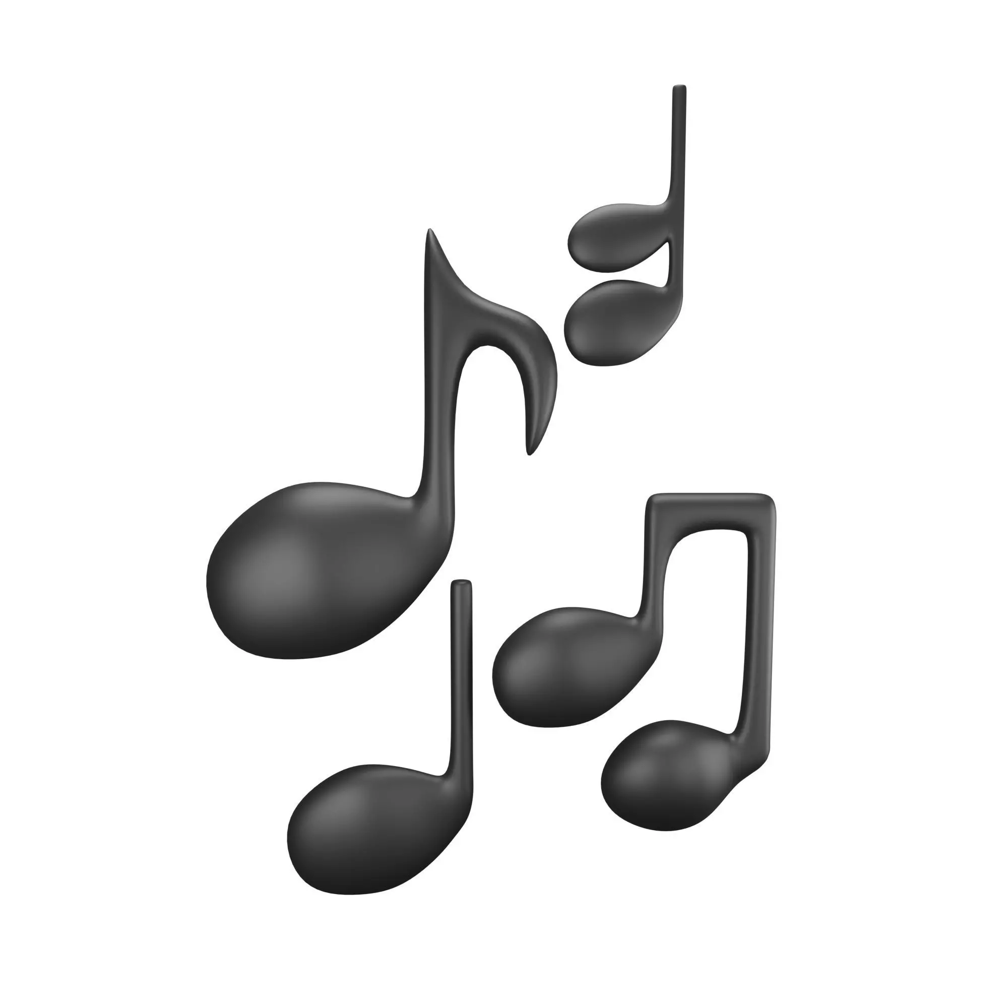 Music Notes Low-poly 3D model_0
