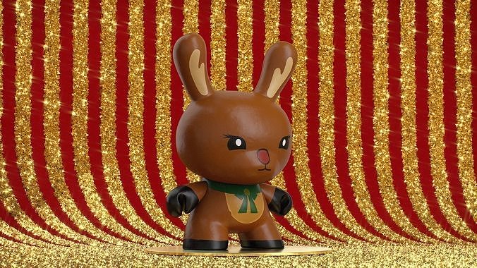 Kidrobot Rudolf 12 inch Christmas Set Dunny 3D model