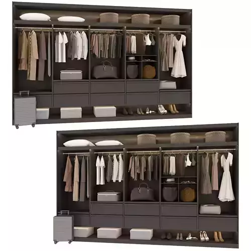 Wardrobe with drawers and clothes