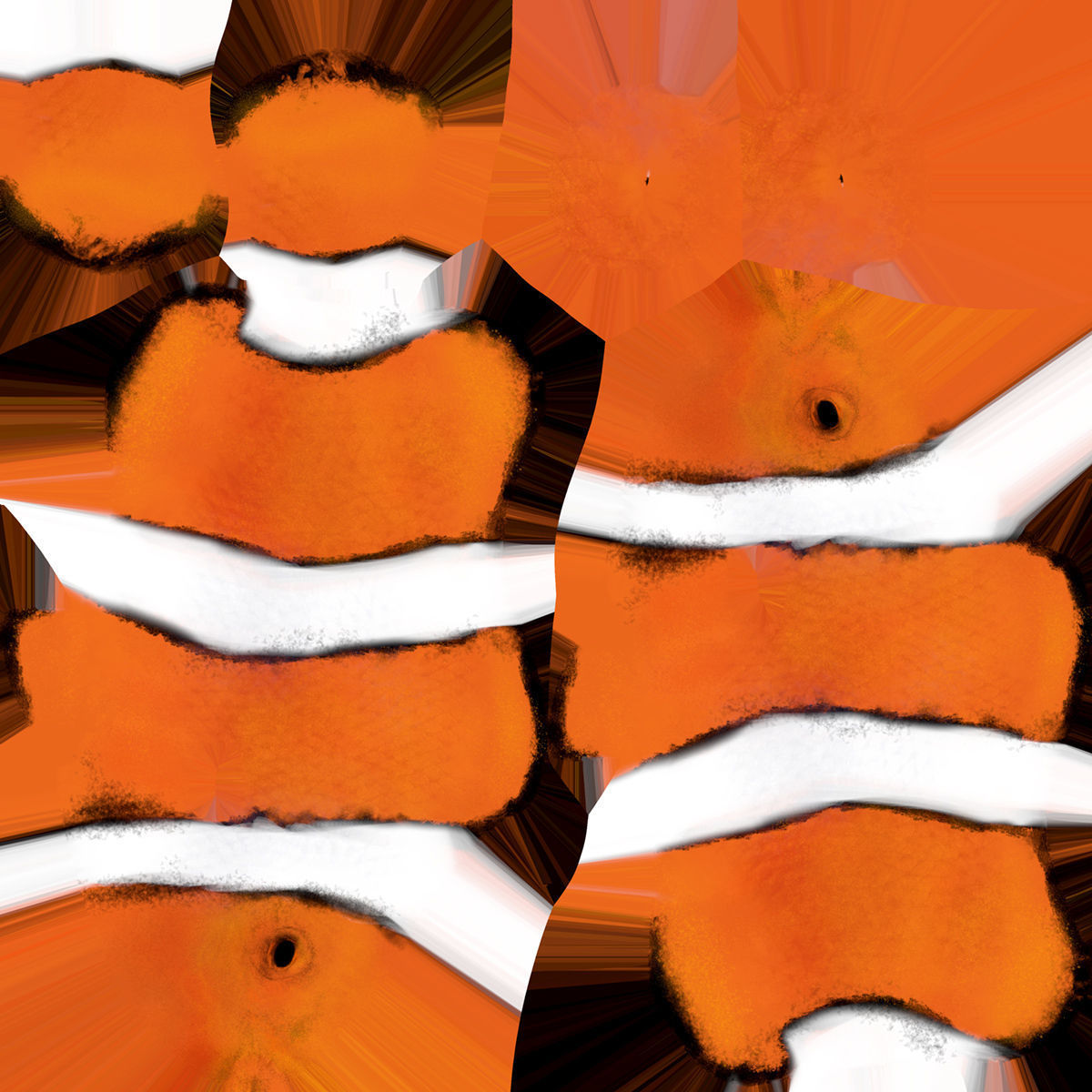 Realistic anemone clownfish ocean reef fish rigged  Low-poly 3D model_9