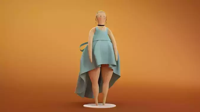 Fat Tilda Doll 3D model