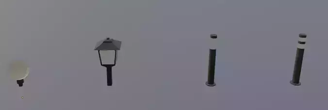 low poly garden lights