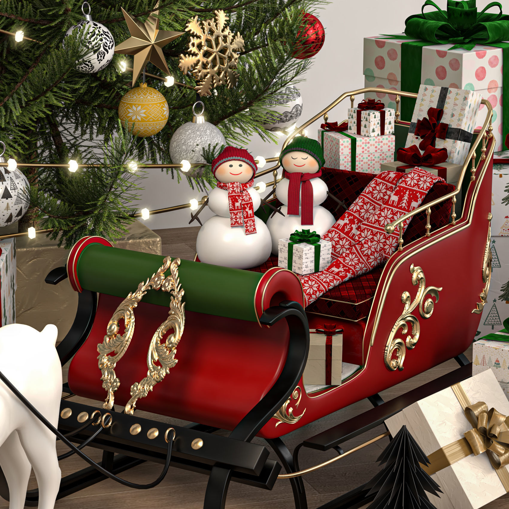 Christmas tree 04 3D model_1