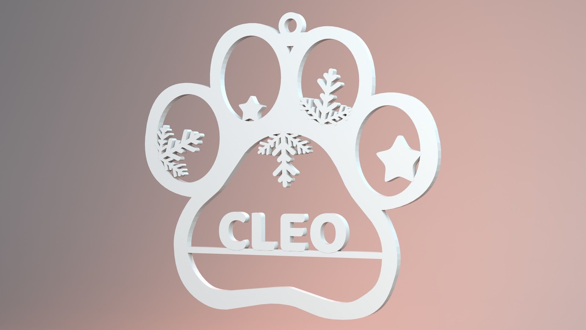Pet Christmas Ornament Cleo 3D print 3D print model_2