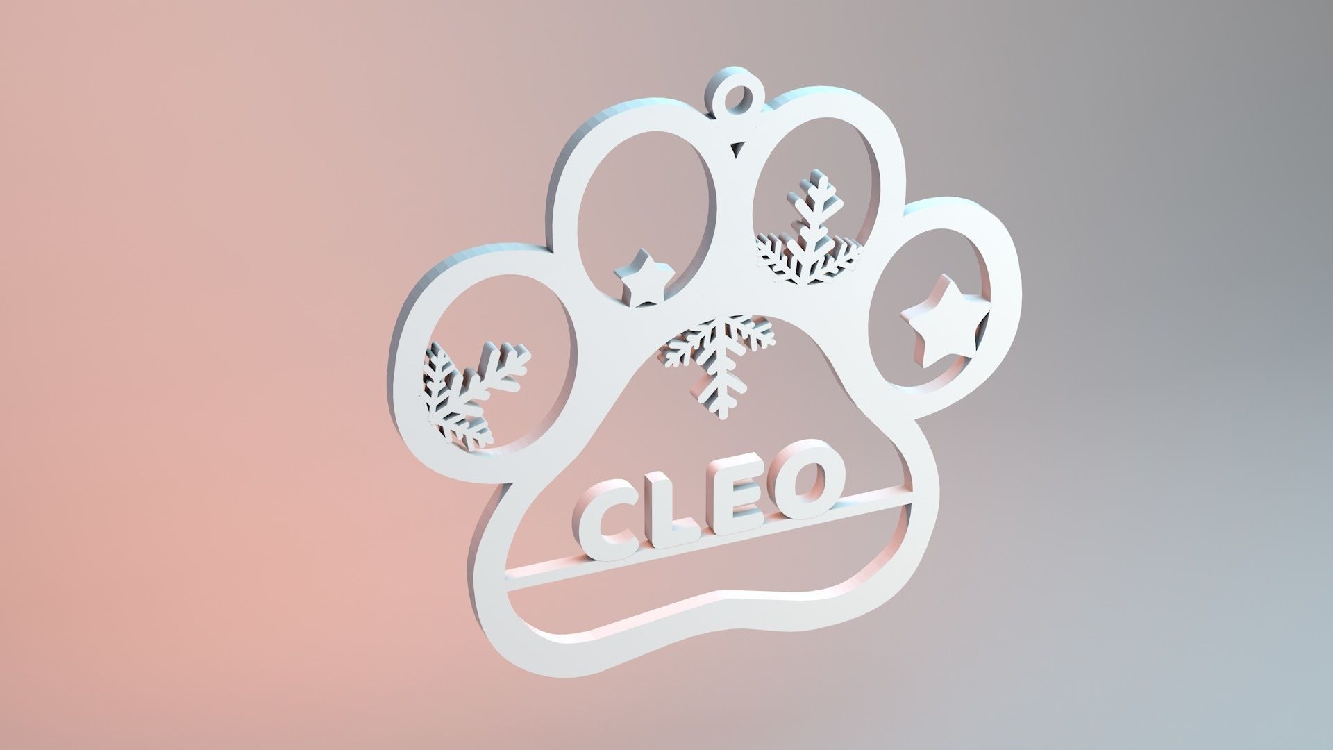 Pet Christmas Ornament Cleo 3D print 3D print model_3