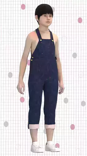 Girls Denim Dungaree