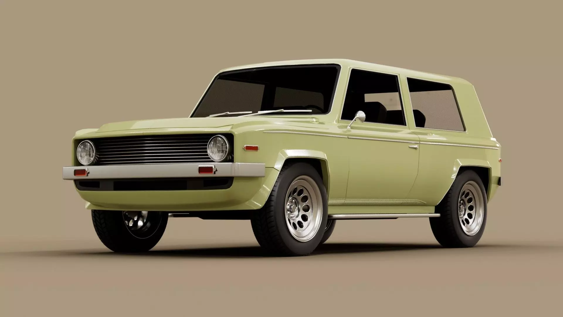 70s generic SUV Low-poly 3D model_0