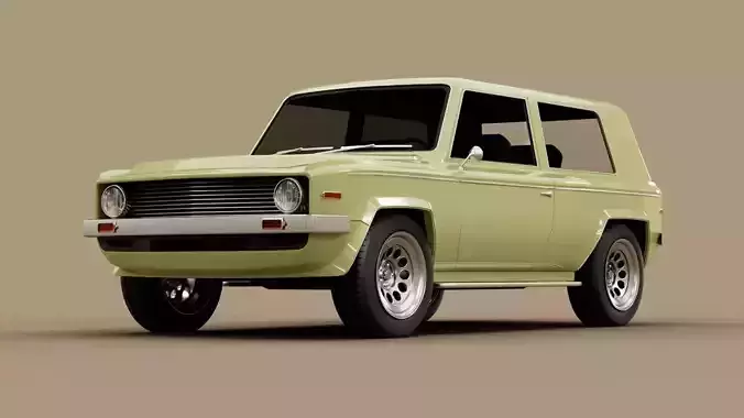 70s generic SUV Low-poly 3D model