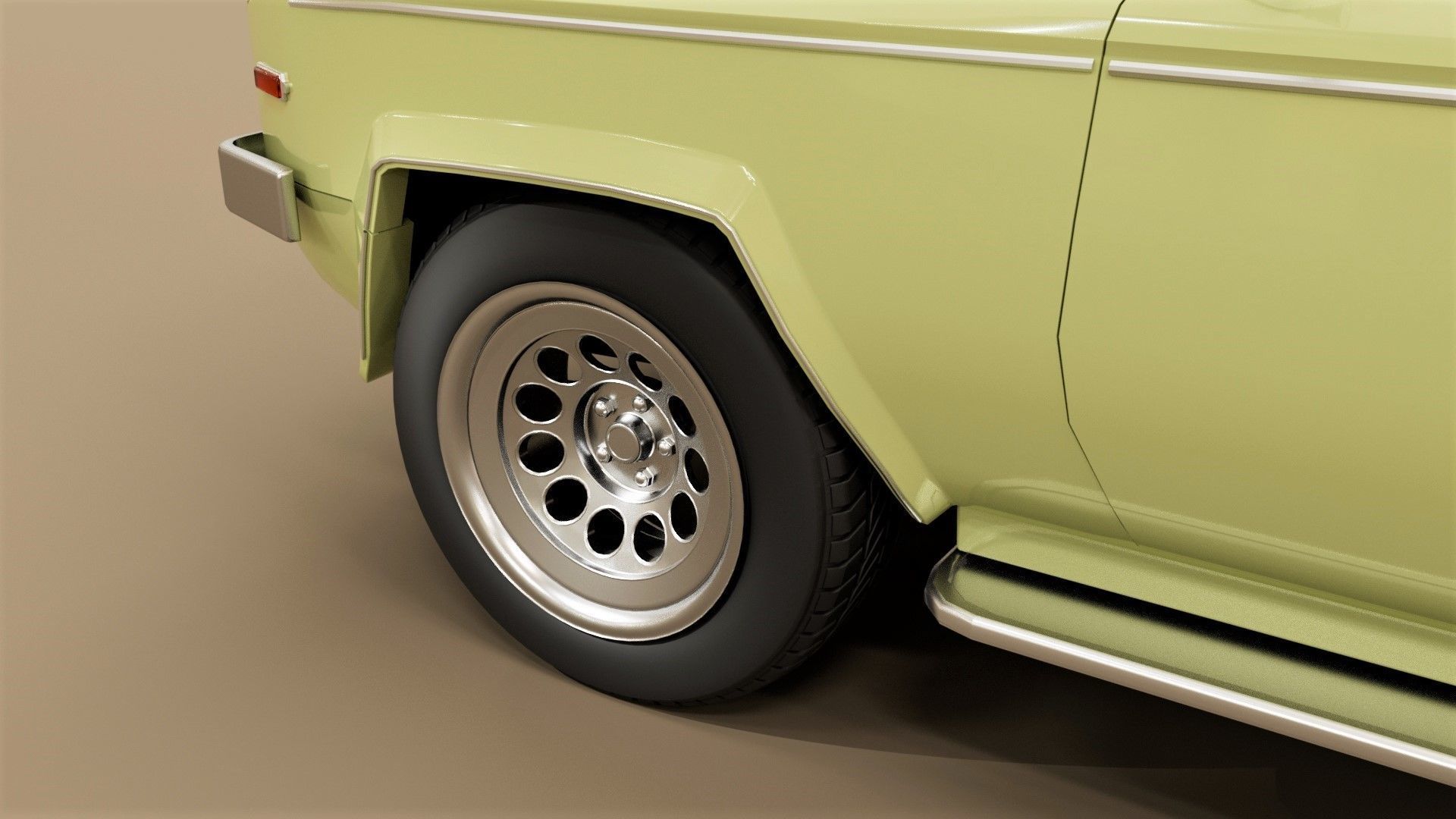 70s generic SUV Low-poly 3D model_8