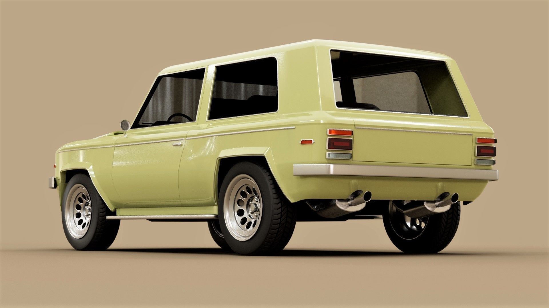 70s generic SUV Low-poly 3D model_1