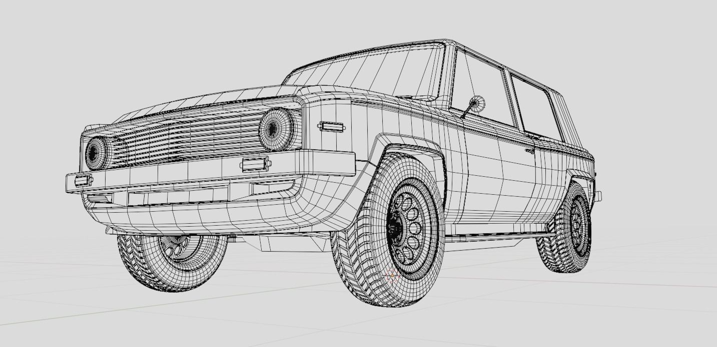 70s generic SUV Low-poly 3D model_19