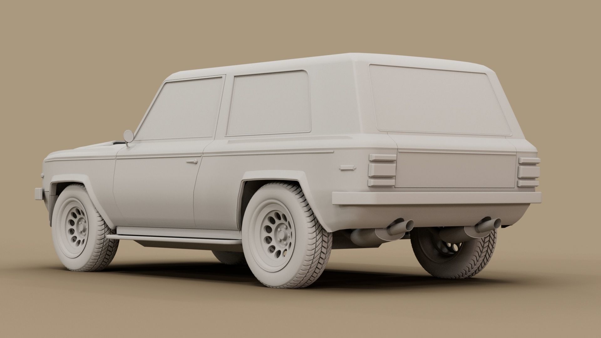 70s generic SUV Low-poly 3D model_14