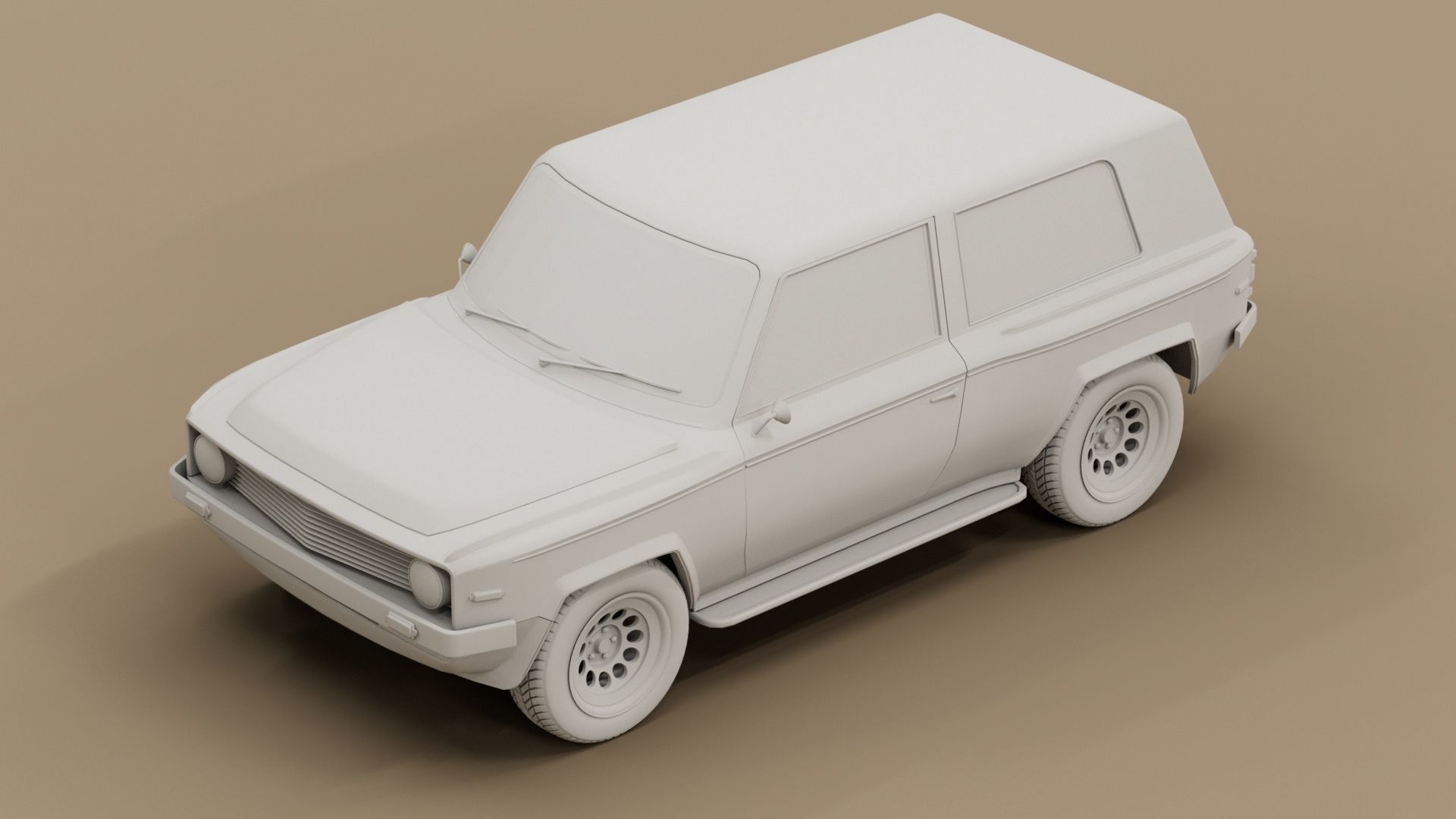 70s generic SUV Low-poly 3D model_15
