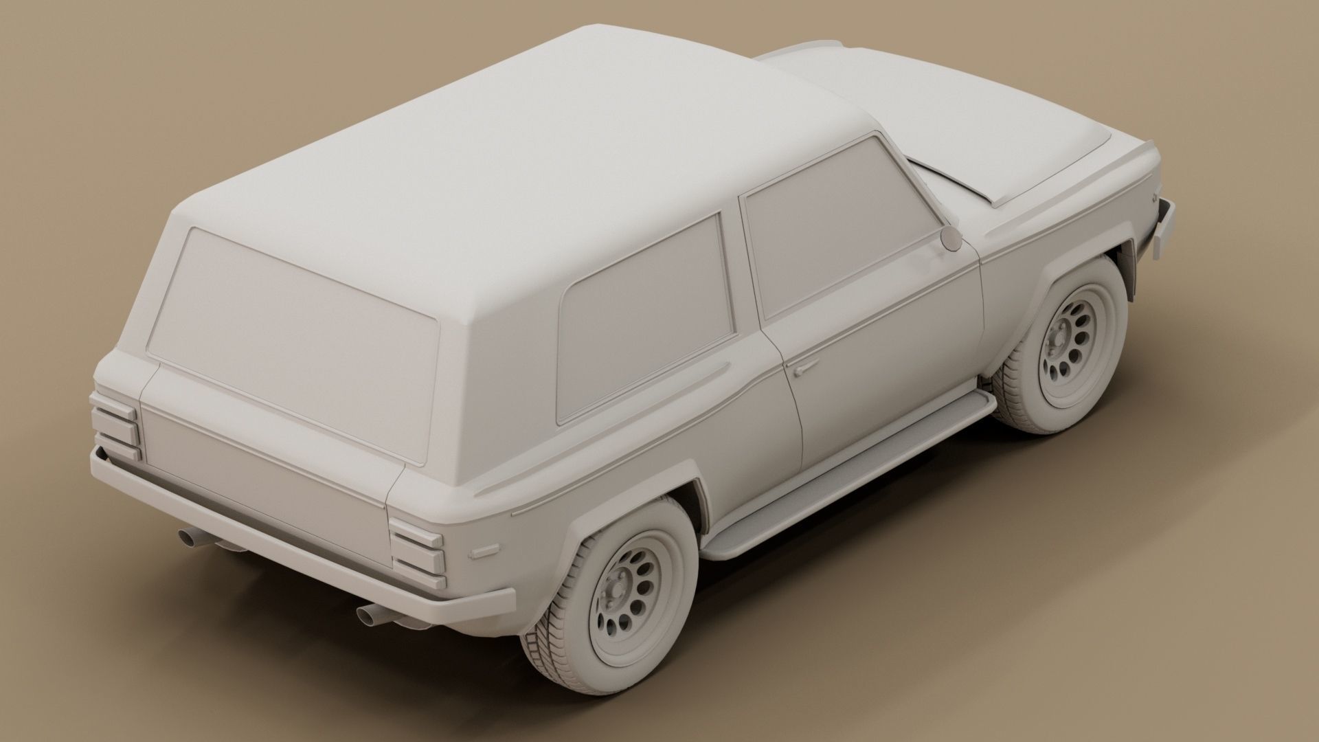 70s generic SUV Low-poly 3D model_16
