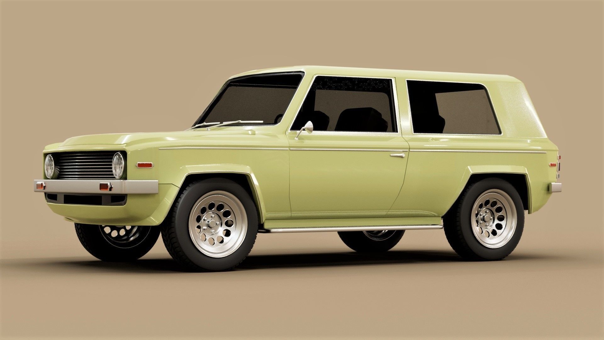 70s generic SUV Low-poly 3D model_4