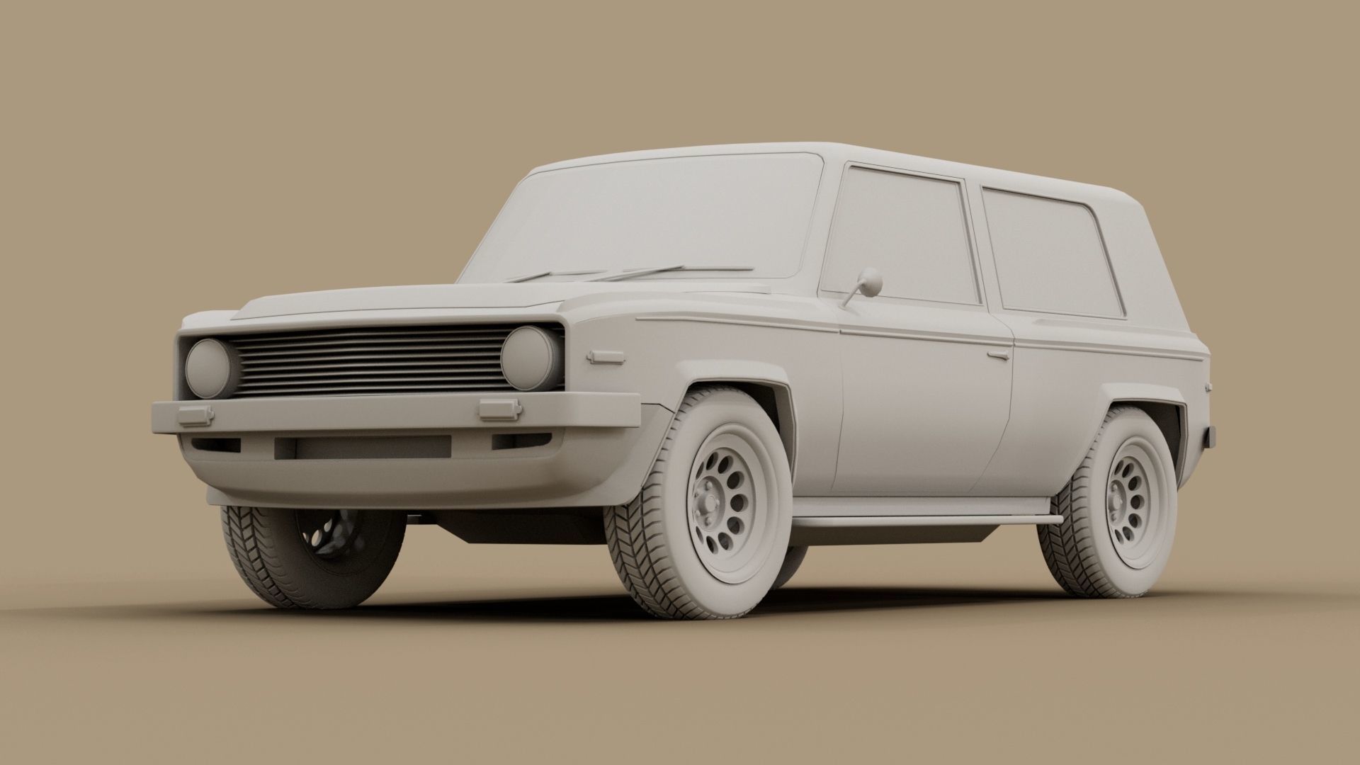 70s generic SUV Low-poly 3D model_12