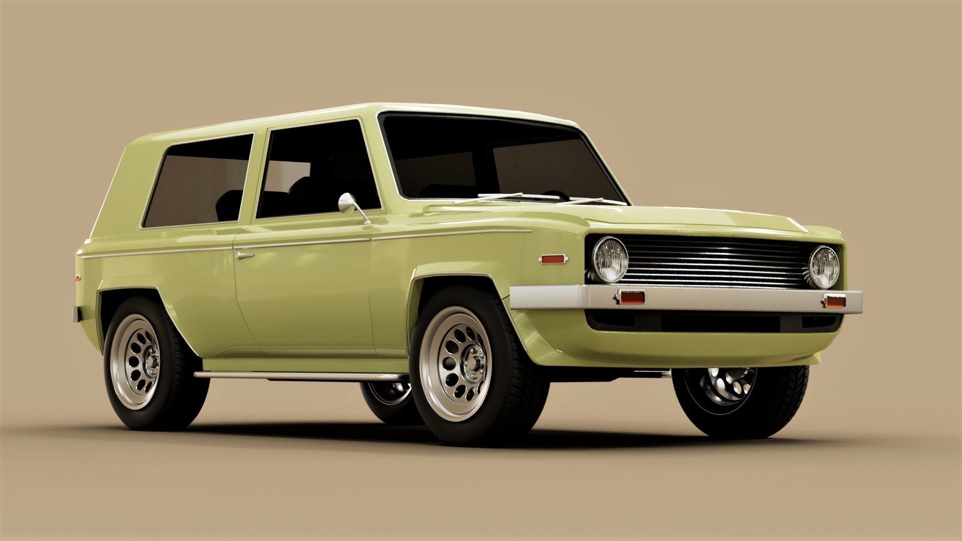 70s generic SUV Low-poly 3D model_3